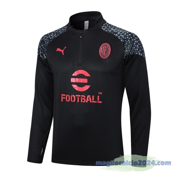 Felpa Allenamento AC Milan 2023 2024 Nero Rosso Grigio Poco Prezzo