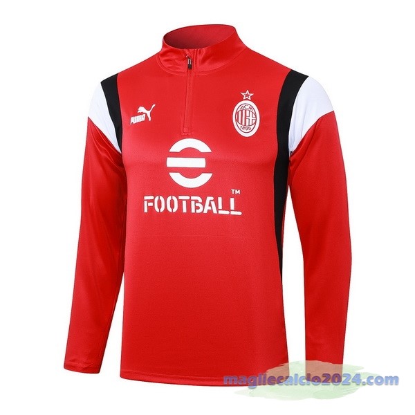 Felpa Allenamento AC Milan 2023 2024 Rosso Nero Bianco Poco Prezzo