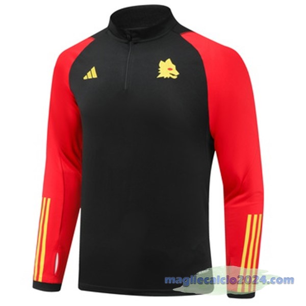 Felpa Allenamento AS Roma 2023 2024 Nero Rosso Poco Prezzo