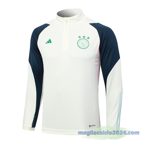 Felpa Allenamento Ajax 2023 2024 Verde Luce Blu Poco Prezzo
