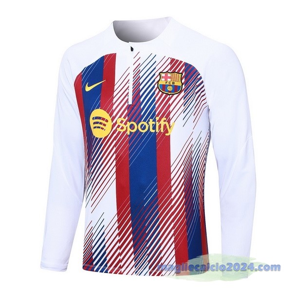 Felpa Allenamento Barcelona 2023 2024 Rosso Bianco Blu Poco Prezzo