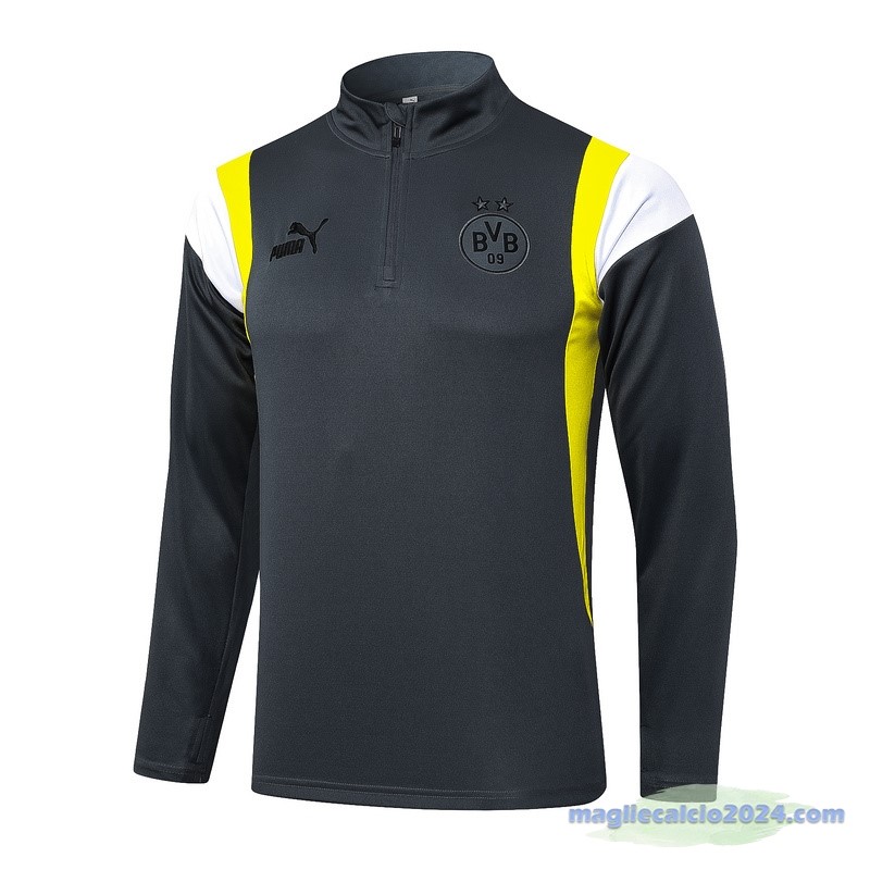 Felpa Allenamento Borussia Dortmund 2023 2024 Grigio Giallo Poco Prezzo