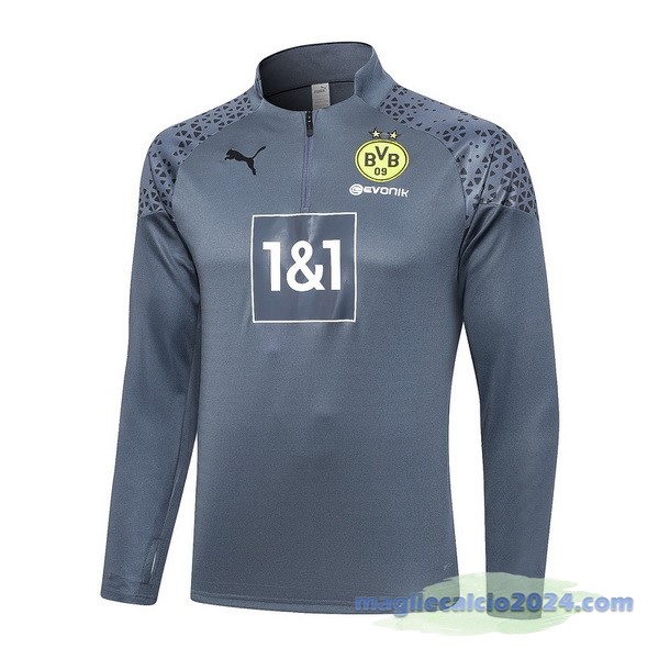 Felpa Allenamento Borussia Dortmund 2023 2024 Grigio Luce Poco Prezzo