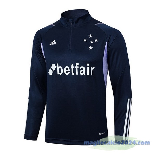 Felpa Allenamento Cruzeiro 2023 2024 Blu Navy Purpureo Poco Prezzo