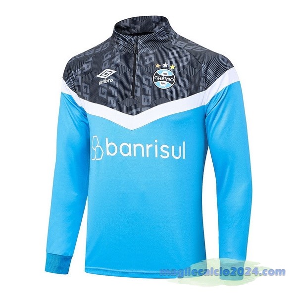 Felpa Allenamento Grêmio 2023 2024 Blu Nero Poco Prezzo