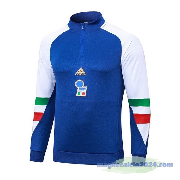 Felpa Allenamento Italia 2023 Blu Bianco Poco Prezzo