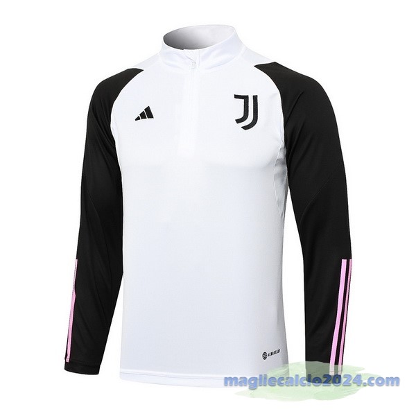 Felpa Allenamento Juventus 2023 2024 Bianco Nero Rosa Poco Prezzo