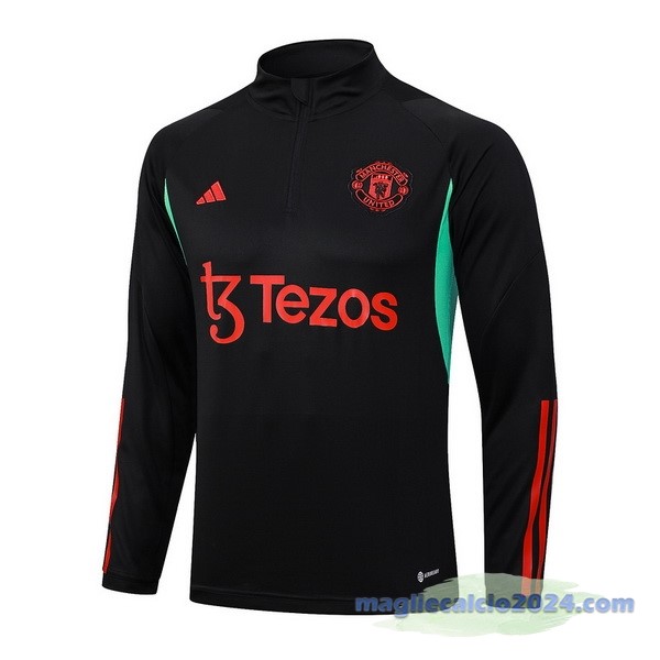 Felpa Allenamento Manchester United 2023 2024 Nero I Rosso Poco Prezzo