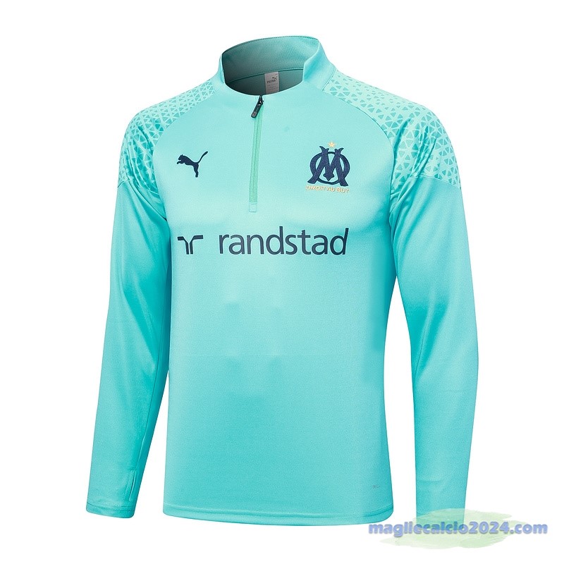 Felpa Allenamento Marsella 2023 2024 Blu Verde Poco Prezzo
