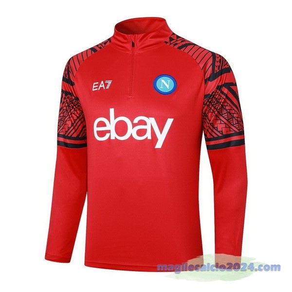 Felpa Allenamento Napoli 2023 2024 Rosso Poco Prezzo