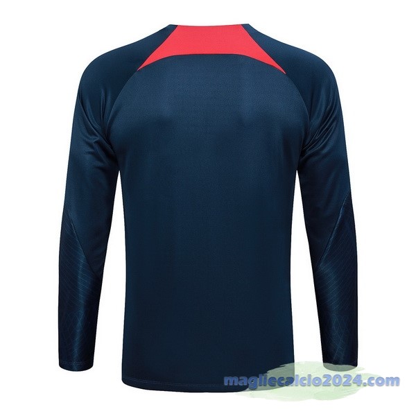 Felpa Allenamento Paris Saint Germain 2023 2024 Blu Navy I Rosso Poco Prezzo