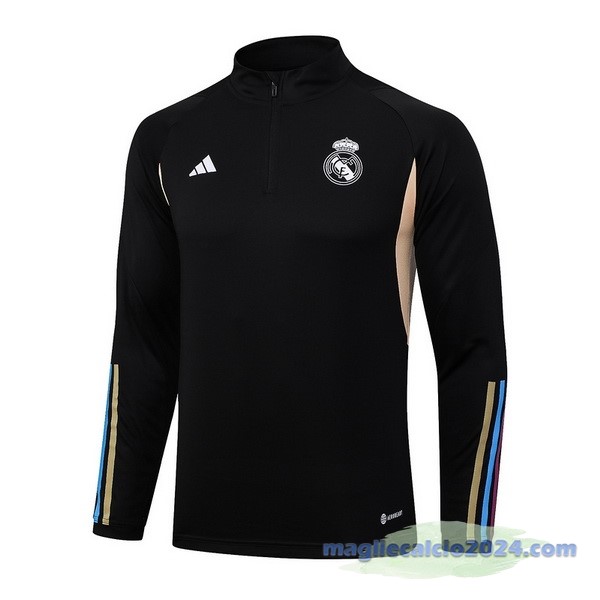 Felpa Allenamento Real Madrid 2023 2024 Nero Giallo Poco Prezzo
