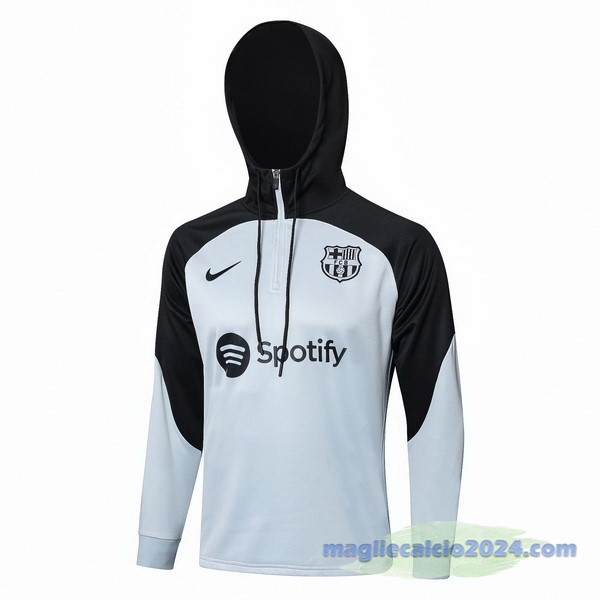 Felpa Cappuccio Barcelona 2023 2024 Nero Blu Poco Prezzo
