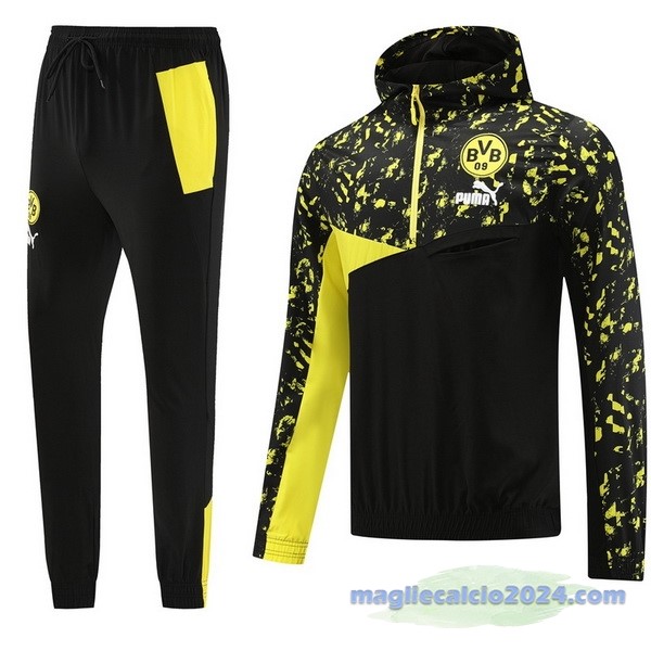 Felpa Cappuccio Borussia Dortmund 2023 2024 Nero Giallo Poco Prezzo