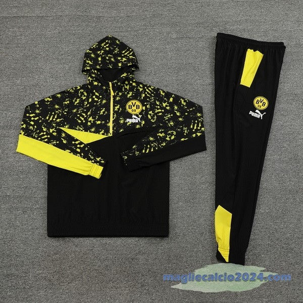 Felpa Cappuccio Borussia Dortmund 2023 2024 Nero Giallo Poco Prezzo