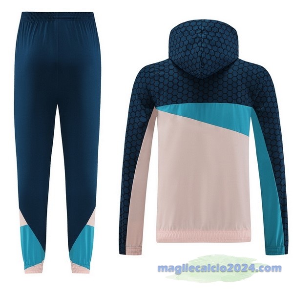 Felpa Cappuccio Manchester City 2023 2024 Blu Navy Rosa Poco Prezzo