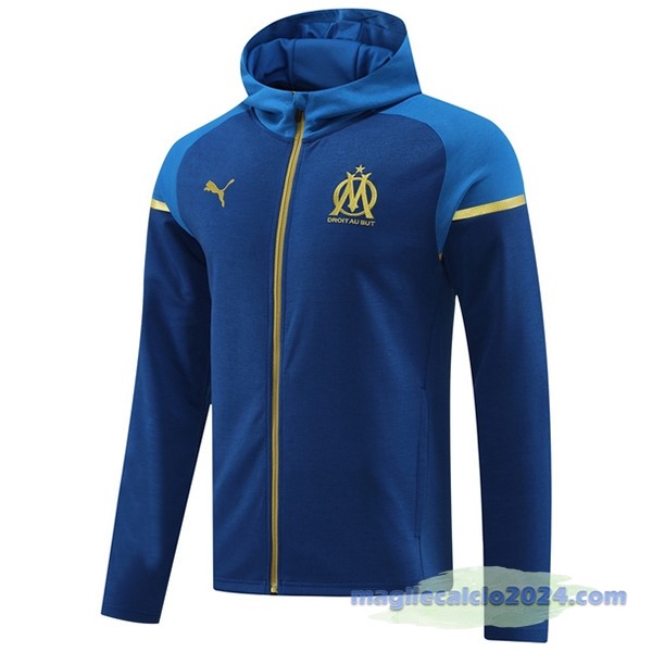 Felpa Cappuccio Marsella 2023 2024 Blu Navy Poco Prezzo