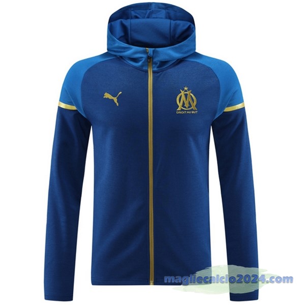 Felpa Cappuccio Marsella 2023 2024 Blu Navy Poco Prezzo