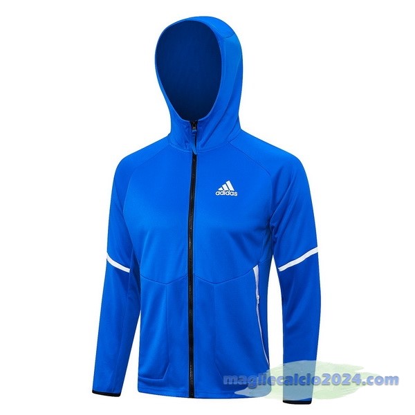 Felpa Cappuccio adidas 2023 Blu Bianco Poco Prezzo