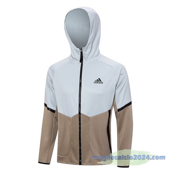 Felpa Cappuccio adidas 2023 Grigio Giallo Poco Prezzo