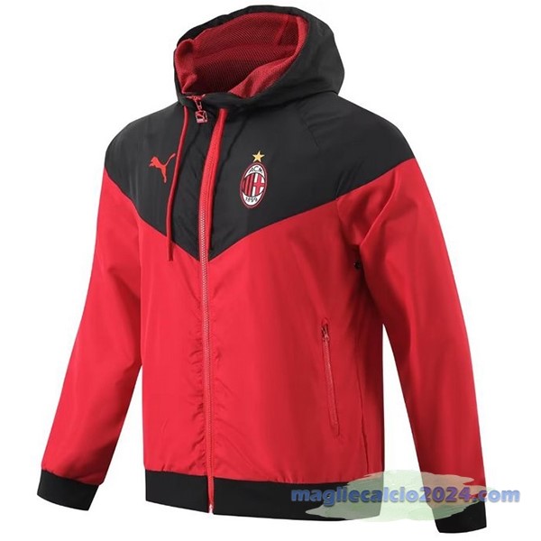 Giacca a vento AC Milan 2023 2024 Rosso Nero Poco Prezzo