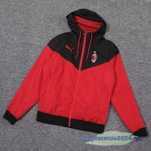 Giacca a vento AC Milan 2023 2024 Rosso Nero Poco Prezzo