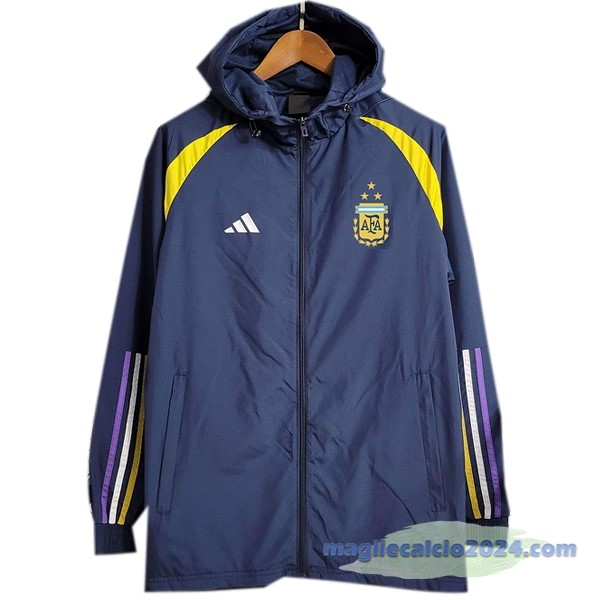 Giacca a vento Argentina 2023 Blu Navy Giallo Poco Prezzo