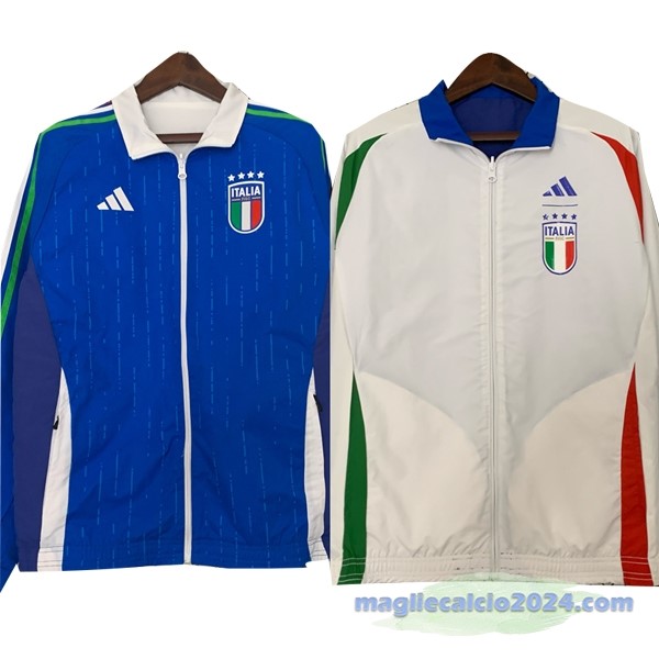 Giacca a vento Italia 2024 Blu Bianco Poco Prezzo