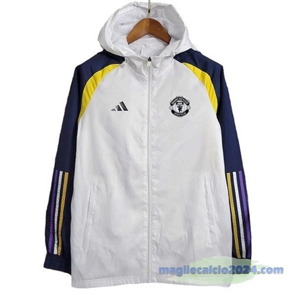 Giacca a vento Manchester United 2023 2024 Bianco Blu Giallo Poco Prezzo