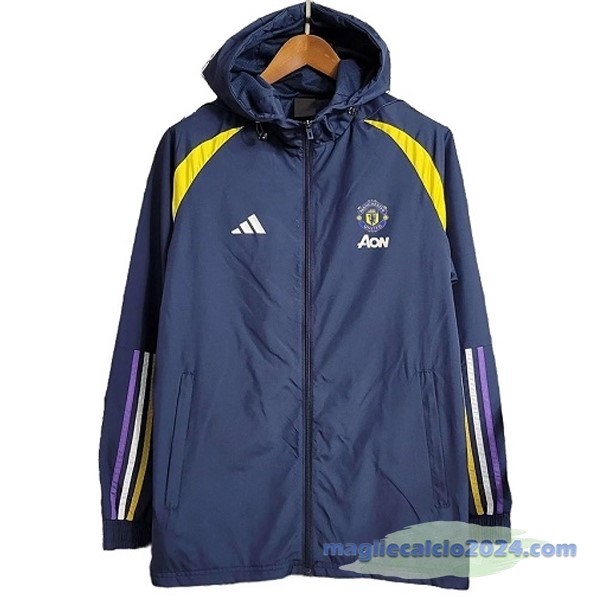 Giacca a vento Manchester United 2023 2024 Blu Navy Giallo Poco Prezzo