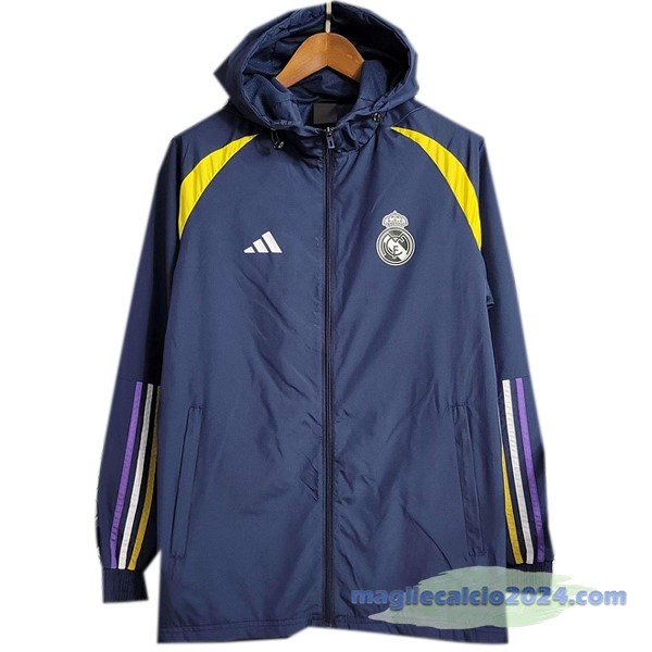 Giacca a vento Real Madrid 2023 2024 Blu Navy Giallo Poco Prezzo