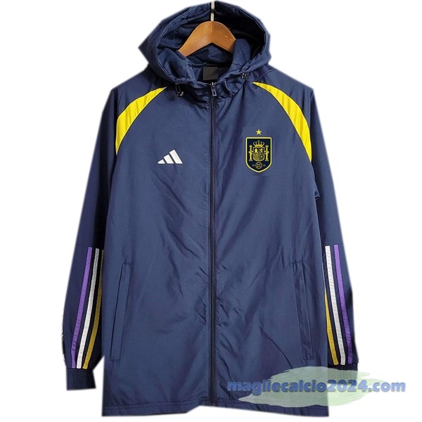 Giacca a vento Spagna 2023 Blu Navy Giallo Poco Prezzo