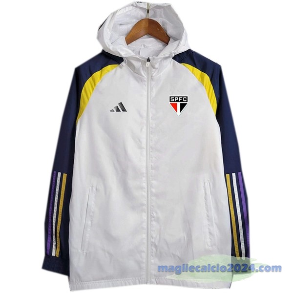 Giacca a vento São Paulo 2023 2024 Bianco Blu Giallo Poco Prezzo