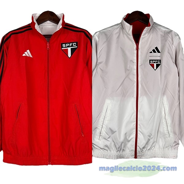 Giacca a vento São Paulo 2023 2024 Rosso Bianco Poco Prezzo