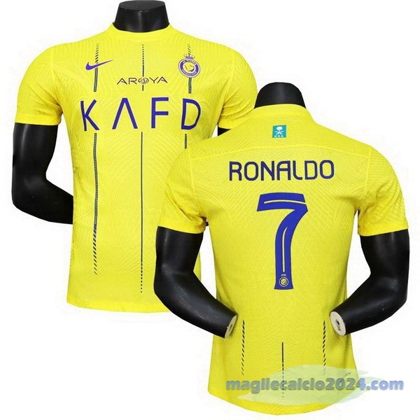 NO.7 Ronaldo Thailandia Prima Giocatori Maglia Al Nassr 2023 2024 Giallo Poco Prezzo