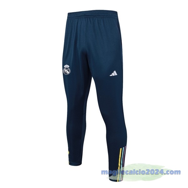 Pantaloni Deportivos Real Madrid 2023 2024 Blu Navy Bianco Poco Prezzo