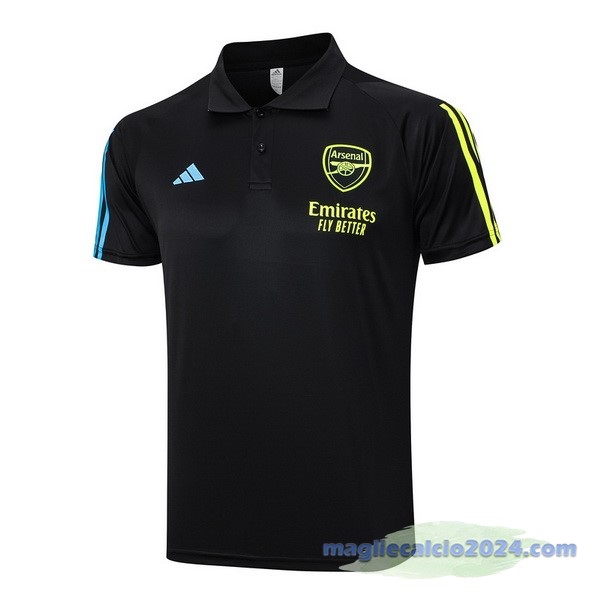 Polo Arsenal 2023 2024 Nero Blu Giallo Poco Prezzo