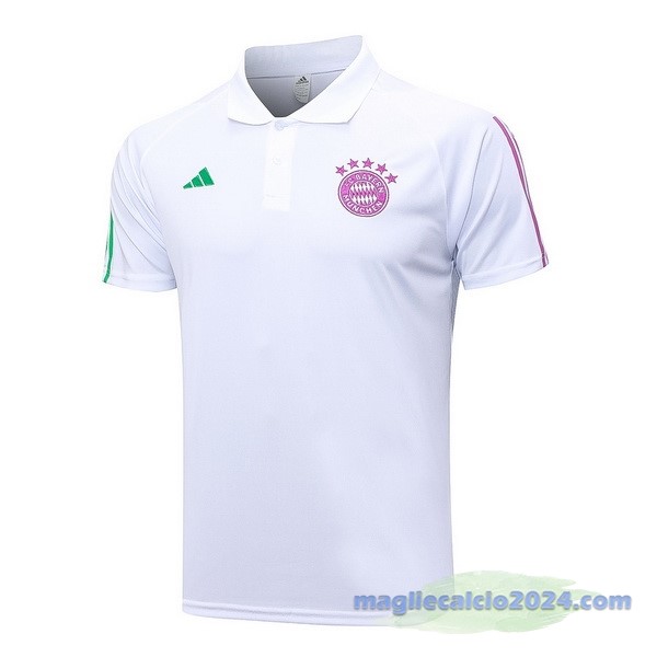 Polo Bayern Múnich 2023 2024 Bianco Purpureo Poco Prezzo