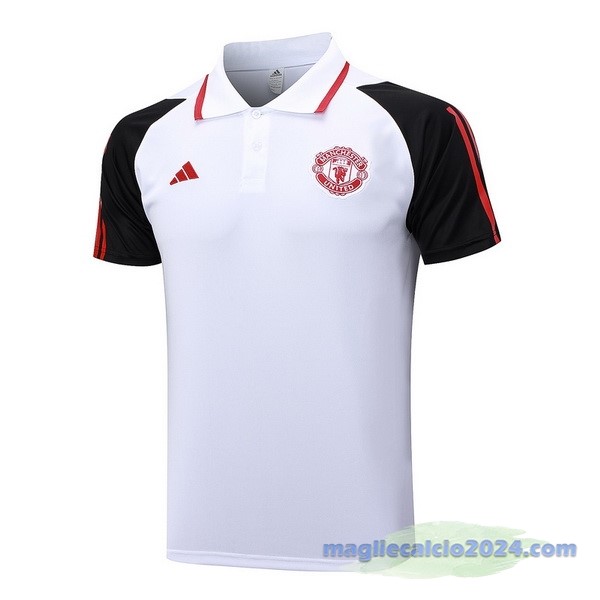 Polo Manchester United 2023 2024 Bianco Nero Rosso Poco Prezzo