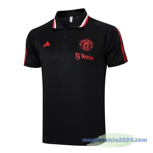 Polo Manchester United 2023 2024 Nero Rosso Poco Prezzo