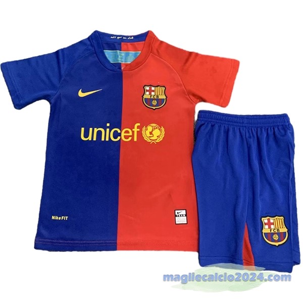 Prima Conjunto De Bambino Barcelona Retro 2008 2009 Rosso Blu Poco Prezzo