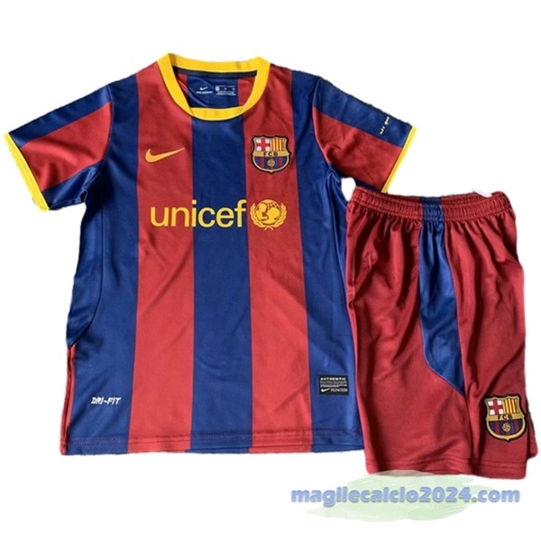 Prima Conjunto De Bambino Barcelona Retro 2010 2011 Rosso Blu Poco Prezzo