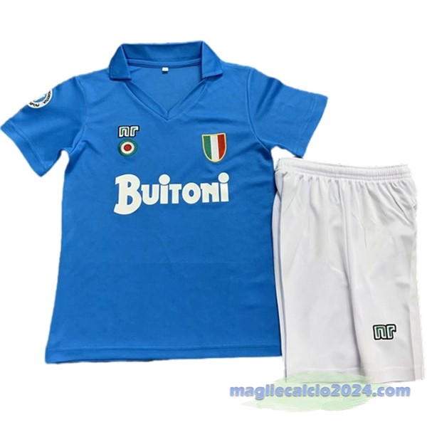Prima Conjunto De Bambino Napoli Retro 1988 1987 Blu Poco Prezzo