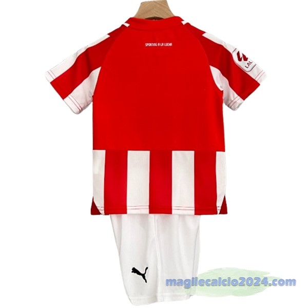 Prima Conjunto De Bambino Sporting de Gijón 2023 2024 Rosso Bianco Poco Prezzo