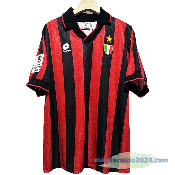 Prima Maglia AC Milan Retro 1994 Nero Rosso Poco Prezzo