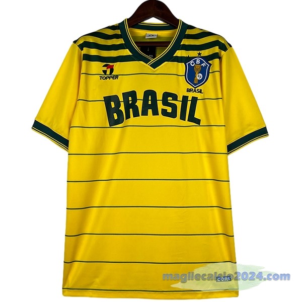 Prima Maglia Brasile Retro 1984 Giallo Poco Prezzo