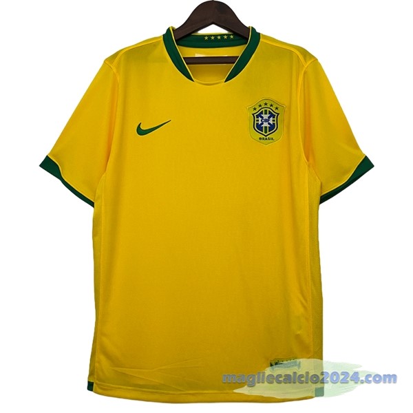 Prima Maglia Brasile Retro 2006 Giallo Poco Prezzo