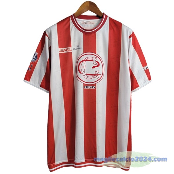 Prima Maglia CD Guadalajara Retro 1906 2006 Bianco Rosso Poco Prezzo
