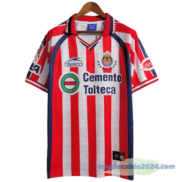 Prima Maglia CD Guadalajara Retro 1999 2000 Bianco Rosso Poco Prezzo
