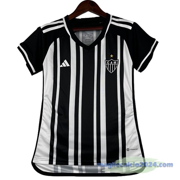 Prima Maglia Donna Atlético Mineiro 2023 2024 Nero Bianco Poco Prezzo